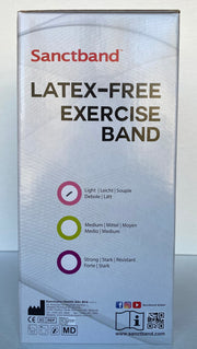 Latex Free (Rose Level 1) Sanctband Exercise Resistance Band 30 Pcs Dispenser 5 FT /1.5 Meter - Sanctband USA