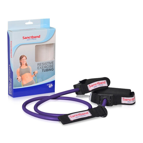 Sanctband Resistive Tubing with Handles (Plum Level 4 ) - Sanctband USA