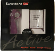 Level 3 Purple Sanctband Active Resiatance Band 3 in 1 Exercise Kit Mini Loop Band, Super Loop, Exercise Band - Sanctband USA