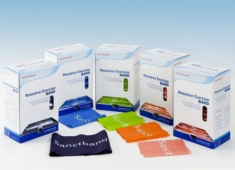 Resistance Band 30 Pieces Dispenser - 5 feet  ( Blue Heavy Level 4 ) - Sanctband USA